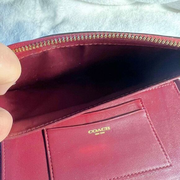 Coach Burgandy Croc Wallet - Picture 13 of 14